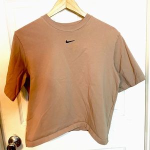 Nike Sportswear Womens Tan Cropped Tee